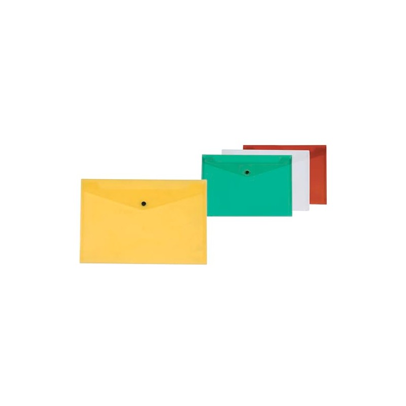 Envelope Wallet Q-CONNECT Press Stud PP A4 172 Micron Transparent