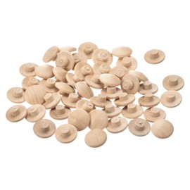 sourcing map Wood Plugs, 25Pcs 13 x 5 mm - Beech Wood Button Top Plugs, Screw Hole Covers, Decorative Wooden Cover for Stair Chair Craft Furniture Woodworking