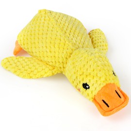 Deepton Anti Stress Ente Hund, Hundespielzeug Ente Unzerstörbar, Quietschendes Antistressente für Hunde, Weich Gelb Kuscheltier Dog Toys für Kleine Mittelgroße Große Hunde