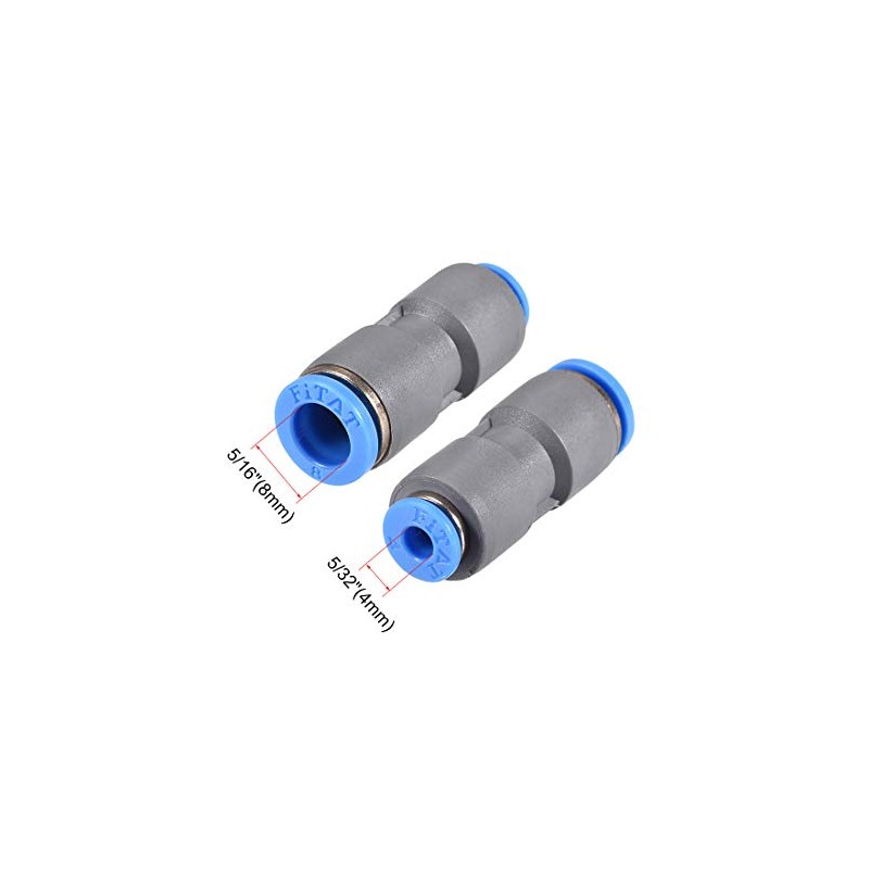 sourcing map Straight Push to Connector Reducer Fitting 8mm to