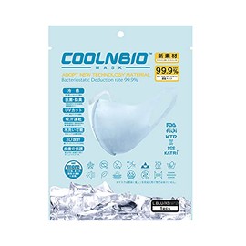 COOLNBIO MASK Cool Contact Mask, L.BLUE XS Size, 1 Piece x 2 Bag Set, Summer Mask, Keeps Your Ears Out, Cool, Quick Drying, Antibacterial, Odor Resistant