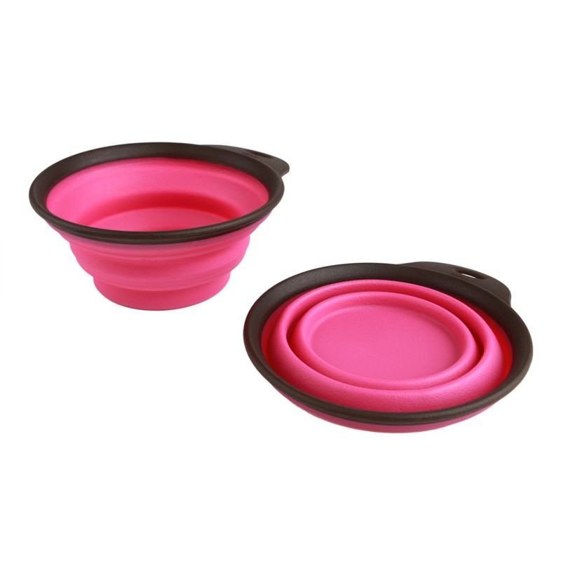 Popware for Pets Expandable/Collapsible Travel Cup, Small, Pink