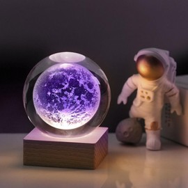 HeZhiNing Crystal Ball Night Light Creative Night Scene Astronomy 3D Bright 3D Planet Light 3D Night Light