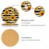 oFloral Sunflower Coasters for Drinks Wavy Stripe Vibrant Summer Fall