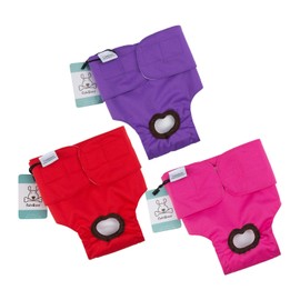 CuteBone Washable Dog Nappies for Female Dogs, Pack of 3 Reusable Dog Nappies, Highly Absorbent Premium Nappies for Puppies