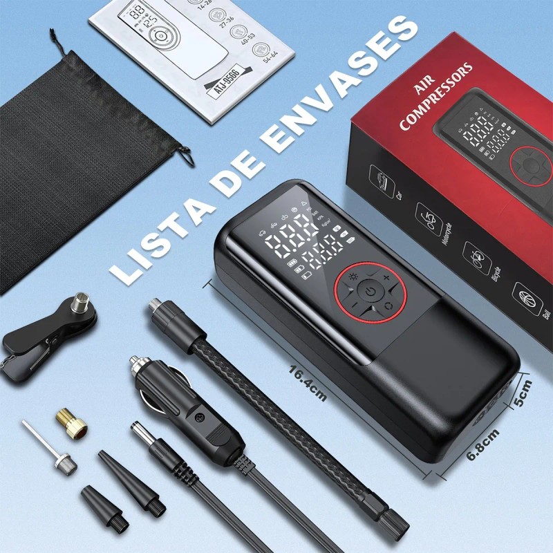 Compresor Aire Bomba Inflador Por Llanta Auto 150psi 7500mah