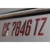 Boat Registration Stickers - Domed Carbon Fiber Numbers with Red
