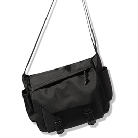 Water Resistant Messenger Bag Satchel Shoulder Crossbody Sling Working Bookbag Briefcase Fits 14 Inch Laptop for Men and Women Black