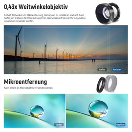 NEEWER 58 mm Lens and ND Filter Set Wide Angle / 2.2x Telephoto Lens for 18 mm 85 mm APS C Lens, Close-up Filter (+1+2+4+10) Macro/UV/CPL (Polarising Filter)/FLD/ND2 ND4 ND8 Grey Filter