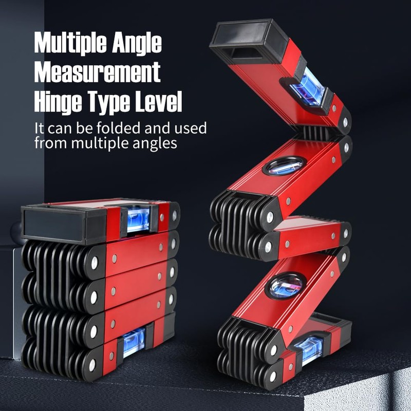 Eewudwok Level, Foldable Multi-Function Precise Measuring Aluminum Alloy Level Tool
