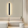 Mikeru Modern Wall Light, 3000k-6000k Dimmable Sconce 23.6inch Black Exterior