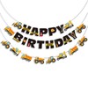 Construction Happy Birthday Banner Vehicle Truck Banner Excavator Decorations for