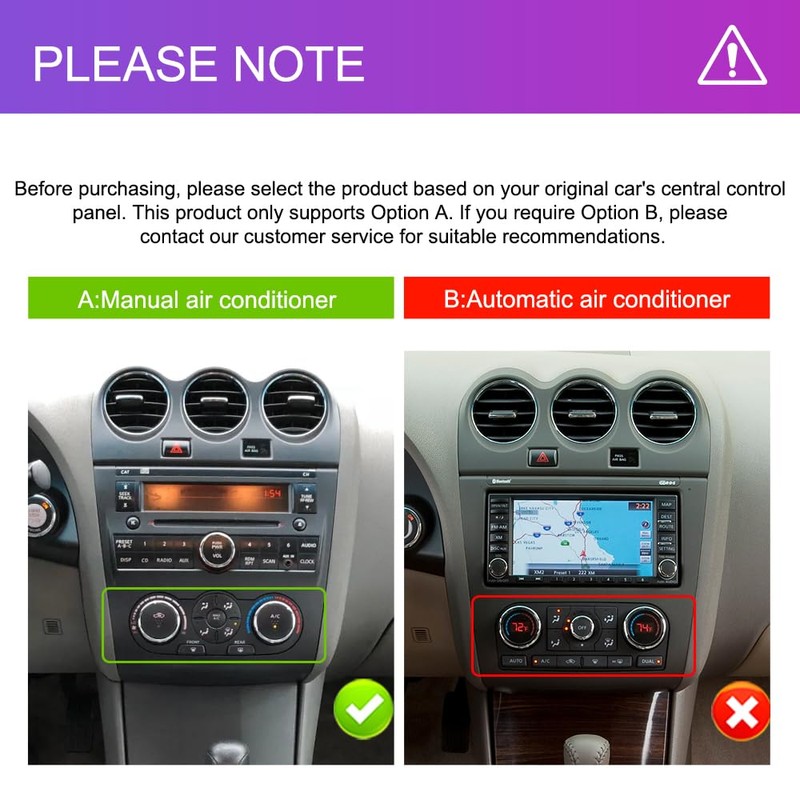 2+64G- for Nissan Altima 2008-2012 Manual A/C Car Radio with