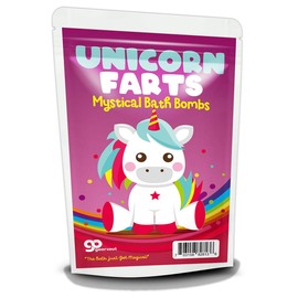 Unicorn Farts Bath Bombs - Cute Unicorn Rainbow Design - Fun XL Novelty Bath Fizzers for Girls - Blue and Pink, Cotton Candy Fragrance, 2 Count