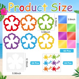 Cinrobiye 24 Set Summer Suncatcher Craft Kit DIY Hawaii Hibiscus Ornaments Tissue Paper Art and Craft Kit Make Your Own Hibiscus Hanging Ornament fo Home Glass Window Birthday Party Supplies