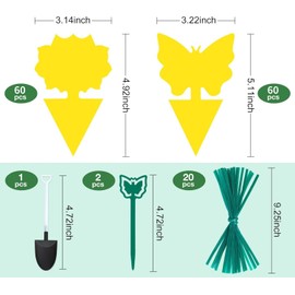 Stingmon 120 Pack Fruit Fly Trap for Indoors, Fungus Gnat Killer Indoor Sticky Traps for Mosquito and Flying Insects, Bug Pest Insect Catcher Killer for Houseplant