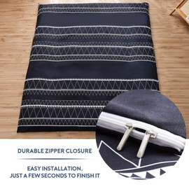 Aigbiot Zippered Futon Cover for Japanese Futon Floor Mattress, Super Soft and Machine Washable Twin Full Queen