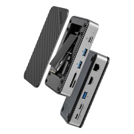 Orico Hub USB-C 10 en 1 con Carcasa SSD M.2 HDMI 4K@60Hz