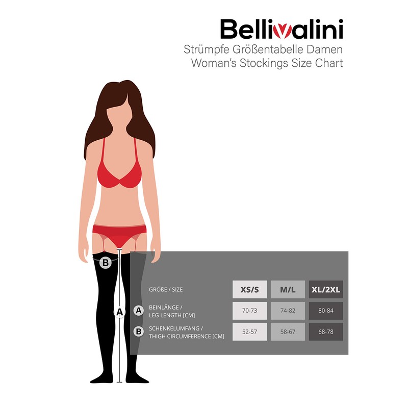 Bellivalini BLVFI1007 Women's Suspender Stockings Microfibre 60 Denier, Black/Graphite 2