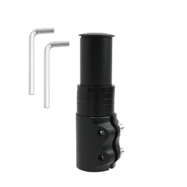 Bike Stem Riser Extender MTB Handlebar Stem Adapter Bicycle Fork Stem Extender Handlebar Raiser Adapter with Hex Key for 1-1/8" 28.6mm Fork Aluminum for Bicycle Cycling Mountain Road Bike MTB (Black)
