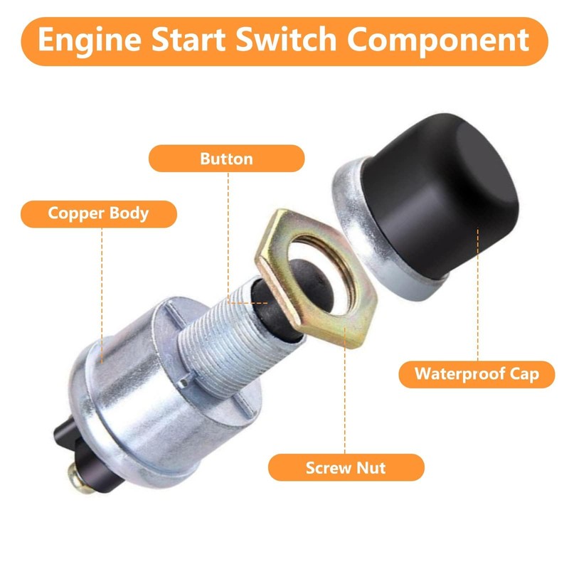 Longzhuo Horn Engine Start Switch SPST Push Button Starter Waterproof