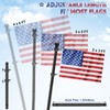 REERON 6 FT Metal Swivel Rings Flag Poles Kit, 360°