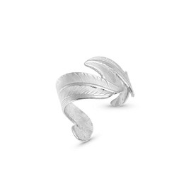 Montana Silversmiths Women's Free Spirit Adjustable Feather Ring Silver One Size