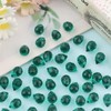 Nexlynk 100PCS Crystal Glass Beads 8×10mm, Malachite Green Faceted Teardrop