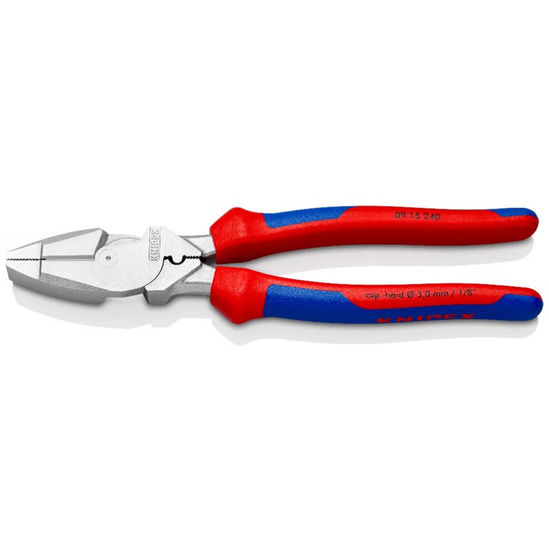 KNIPEX Lineman's Pliers 0915240 Combination Pliers Chrome-Plated with Cable Puller