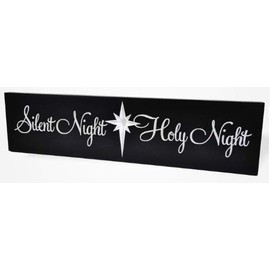 Silent Night Holy Night Carved Engraved Wood Sign 5x23