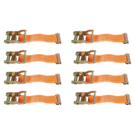 waltyotur Heavy Duty Ratchet Cargo Belt 2 Inches x 15 Feet Ratchet Belt 4000 Lbs Tie Down Belt with J Hook Suitable for Transportation and Fixation 8 Piece Orange