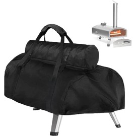 Rilime BBQ Covers, Pizza Oven Carry Cover for Ooni Karu 12 with Removable Fireplace Pocket, Portable 500D Oxford Cloth Pizza Oven Cover Outdoor Wood Fired (500D, 95 x 42 x 22 cm)