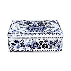 Elite Gift Boxes Claire Winteringham - Blue & White Deep Rectangular Tin- 195 x 154 x 75mm
