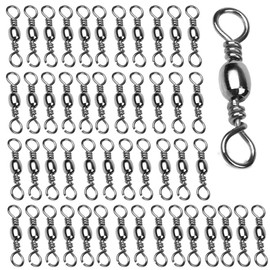 200 Pieces Fishing Swivels Rolling Swivels Ball Bearing Swivels High Strength Stainless Steel Jigging Egging Bass Boat Fishing Casting Fishing Tackle Value