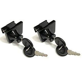 Black Glass Cabinet Lock with 2 Keys Single Swing Glass Cabinet Showcase Door Lock Chrome Plated… (2)