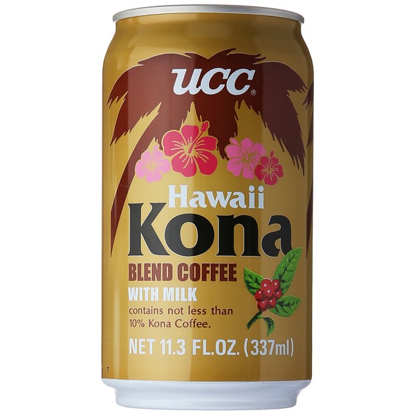 UCC Hawaii Kona Blend Coffee with Milk, 11.3- Fl. Oz Cans (Pack of 24)