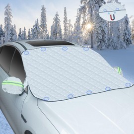 PHYLES Frontscheibenabdeckung Auto, 5 Lagige Verdickte Winter Windschutzscheibe Abdeckung, Sonnenschutz Auto Frontscheibe, UV-Schutz, Magnetische Auto Windschutzscheibenabdeckung für Meisten Autos
