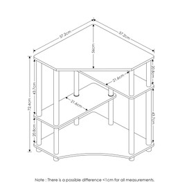 FURINNO Turn-N-Tube Space Saving Corner Desk, Columbia Walnut/Black