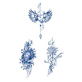 IWAMiYA Jagua Tattoo Henna Tattoo Stickers Two Weeks Tattoos Korean Tattoo Stickers Flower (Type B)