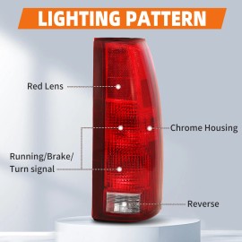 autobots For1988-1998 1999 2000 Chevy GMC Silverado Blazer Yukon C/K Tail lights w /Bulbs
