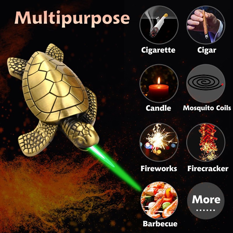 Torch Lighter, Creative Desktop Turtle Lighters, Cool Portable Windproof Adjustable