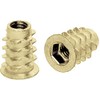 Wood Furniture Yellow Zinc Insert Nut With Hex Socket And