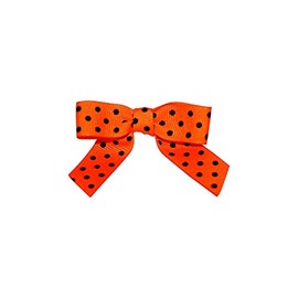 Reliant Ribbon Bows 5188-51703-2X1 Grosgrain Dots Twist Tie Bows - Small, Orange/Black, 5/8 Inch, 100 Pieces