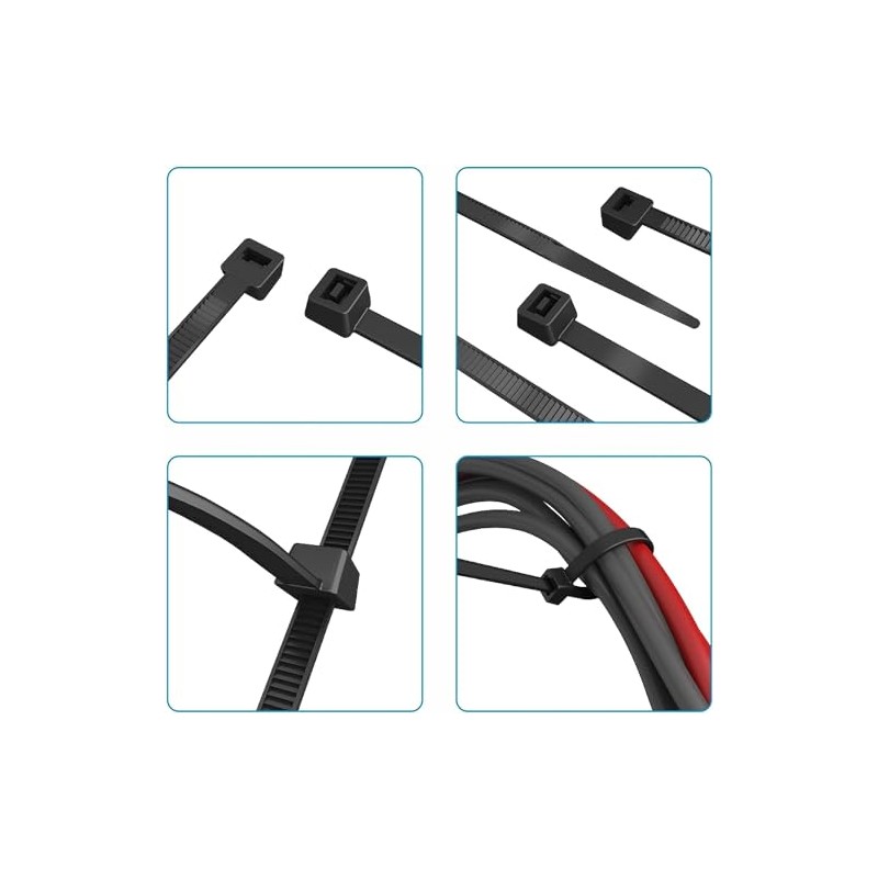 Kippen 9015EK Pack of 50 Black Cable Ties for Wiring