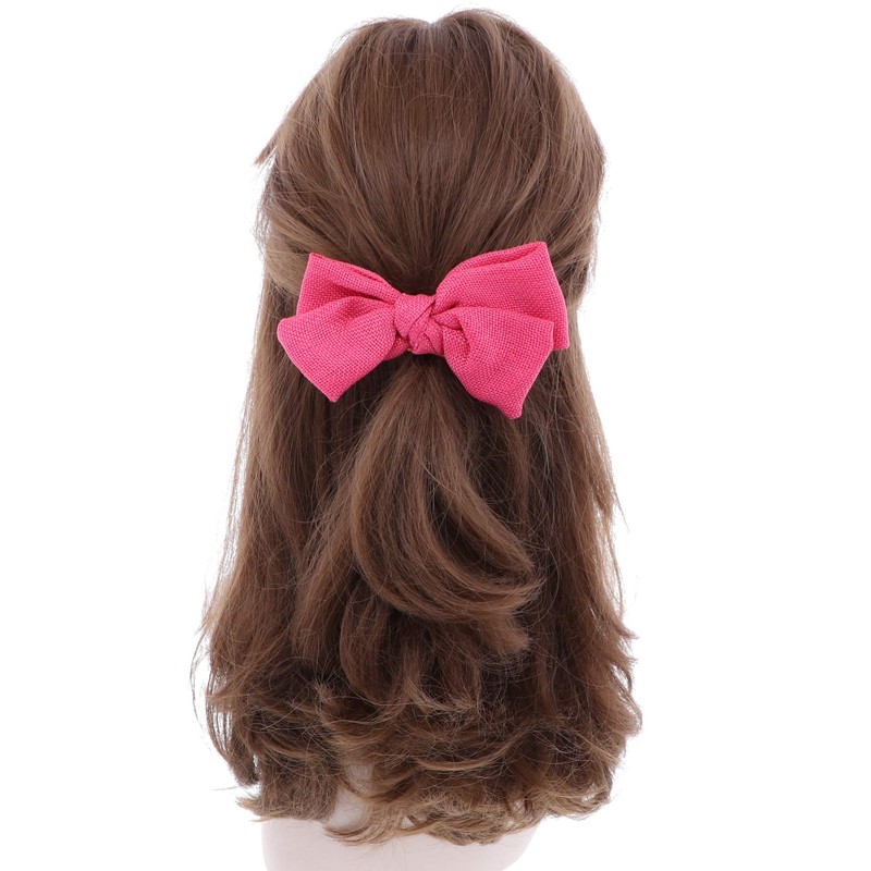 Burlap Bow 5 inch - Coral