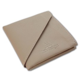 RUA-aoyama Mini Wallet, Credit Card Case, Cowhide Leather, Coin Purse, Compact, beige, (greige)