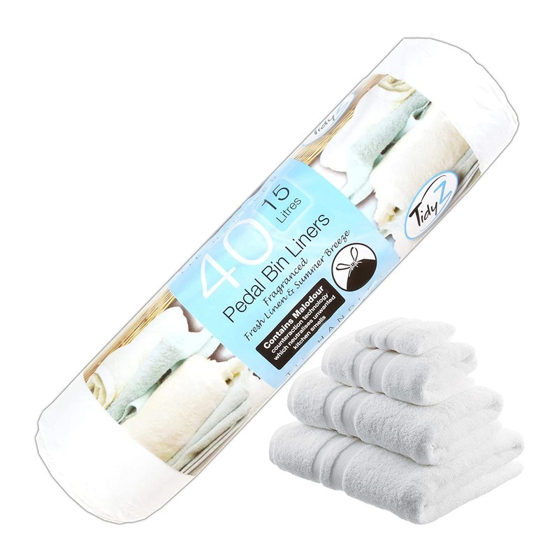 White Hinge 40x Fragranced Pedal Bin Bag Liners (64cm x
