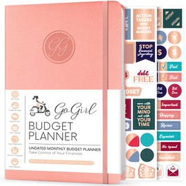 GoGirl Budget Planner – Monthly Financial Planner Organizer Budget Book. Expense Tracker Notebook Journal to Control Money, Compact (Peach Pink)