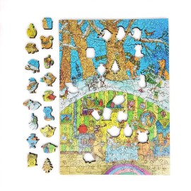 FoxSmartBox Wooden Jigsaw Puzzle for Adults by FoxSmartBox - 195 Pieces - Visiting the Bear