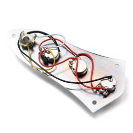 Alnicov Fully Loaded Control Plate Pre Wired Control Plate with Chrome Metal Cap for Bass Guitar Fd Jazz Bass J Style